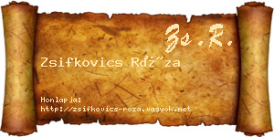 Zsifkovics Róza névjegykártya