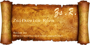 Zsifkovics Róza névjegykártya