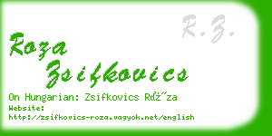 roza zsifkovics business card